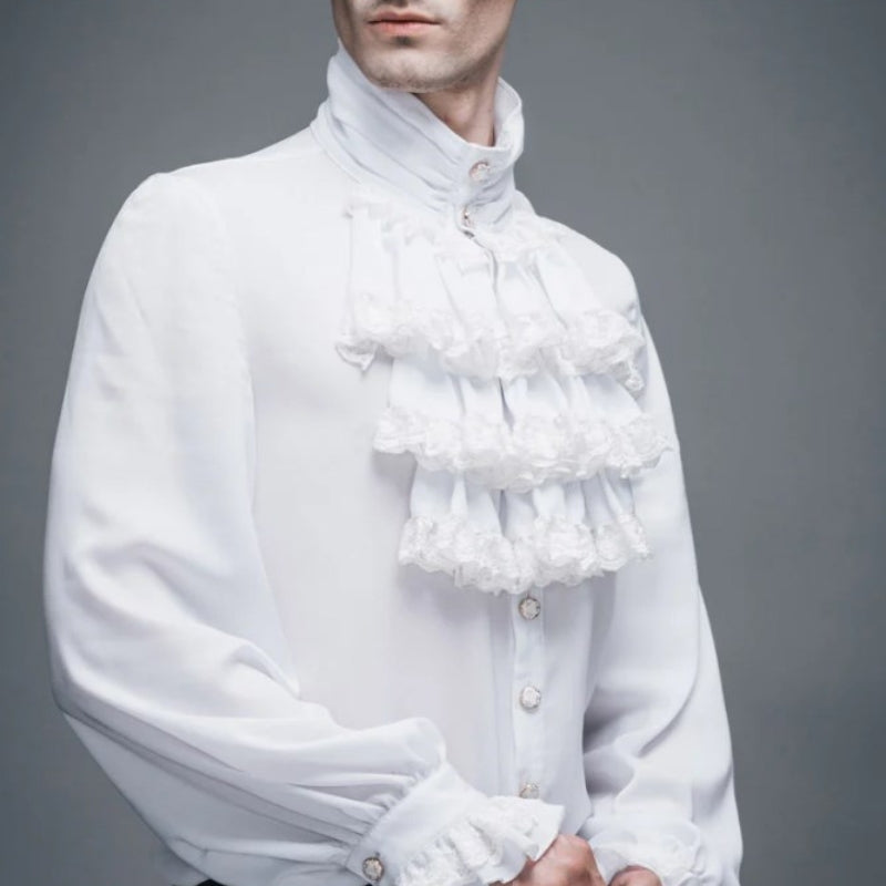 Chemise à jabot blanche homme