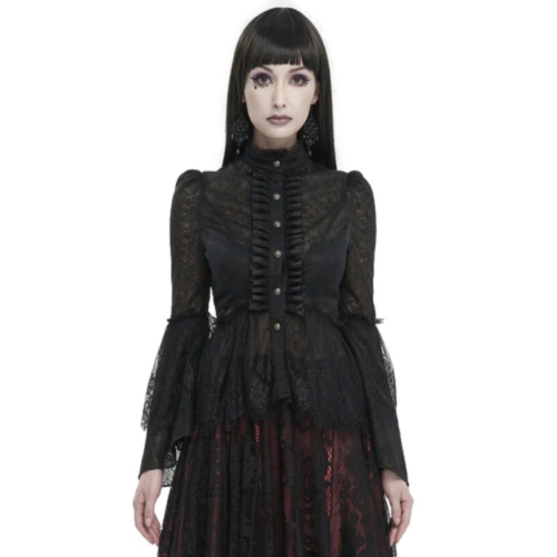 Chemise à jabot gothique femme