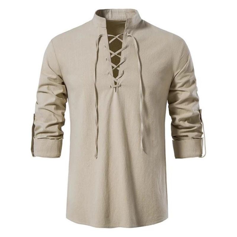 Chemise avec col à lacet pour homme