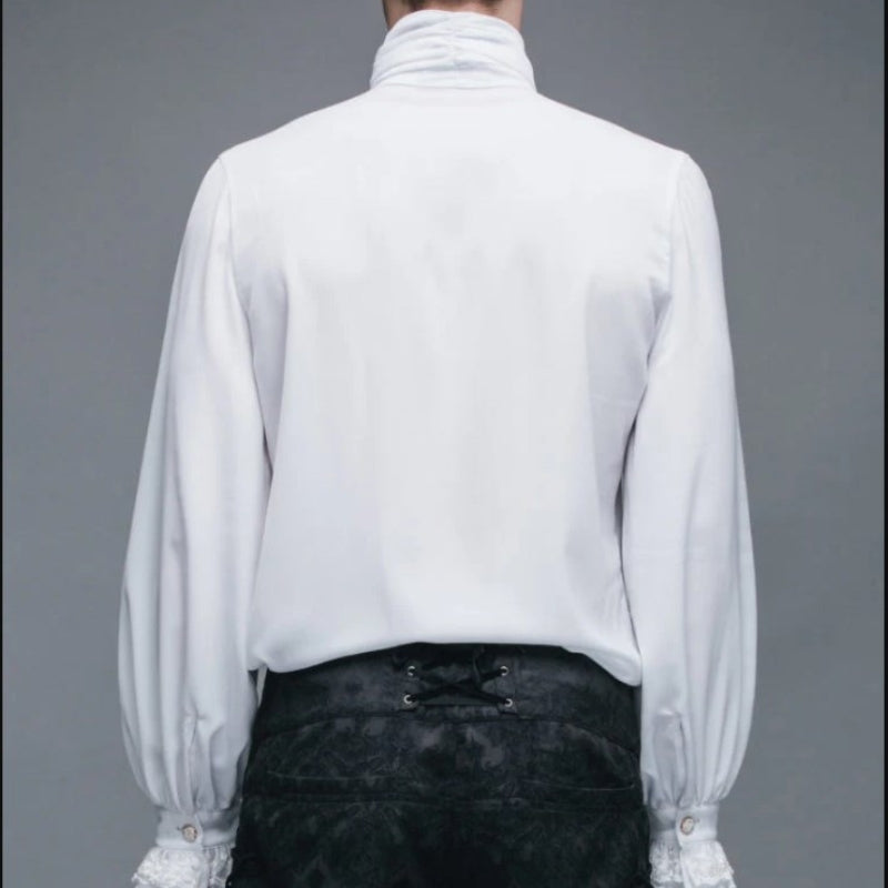 Chemise avec jabot blanc pour homme
