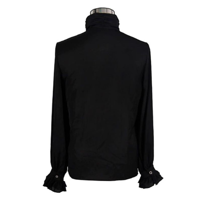Chemise avec jabot noir pour homme