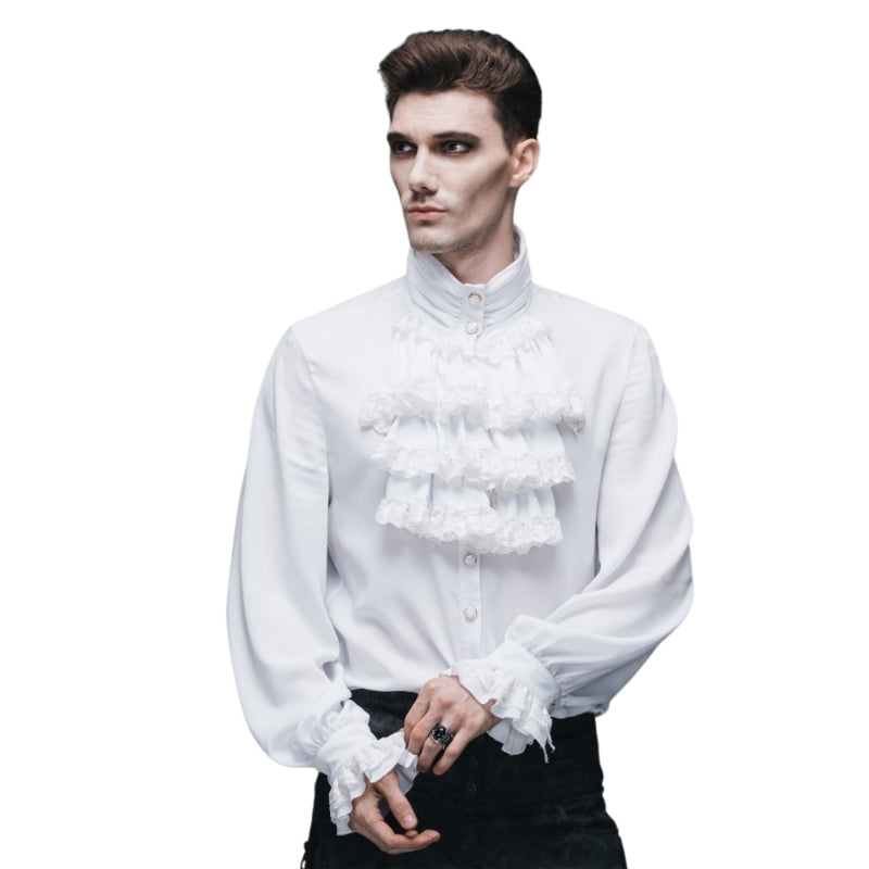 Chemise blanche à jabot pour homme
