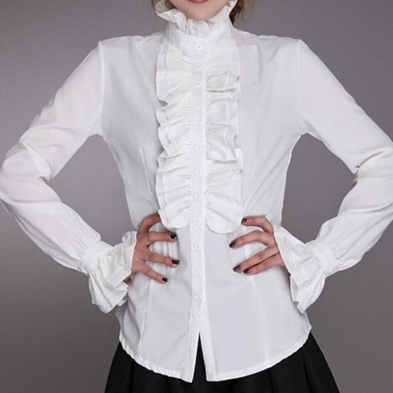 Chemise blanche style steampunk pour femme