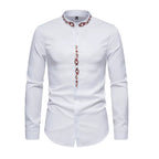 Chemise brodée dotée d'un col Mao