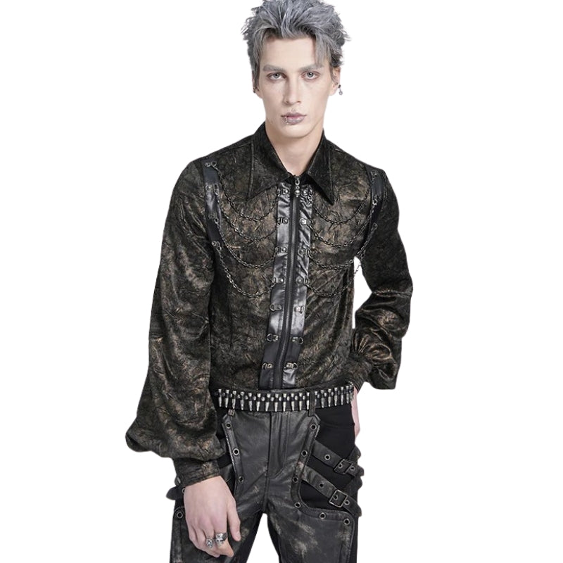 Chemise brune de style steampunk