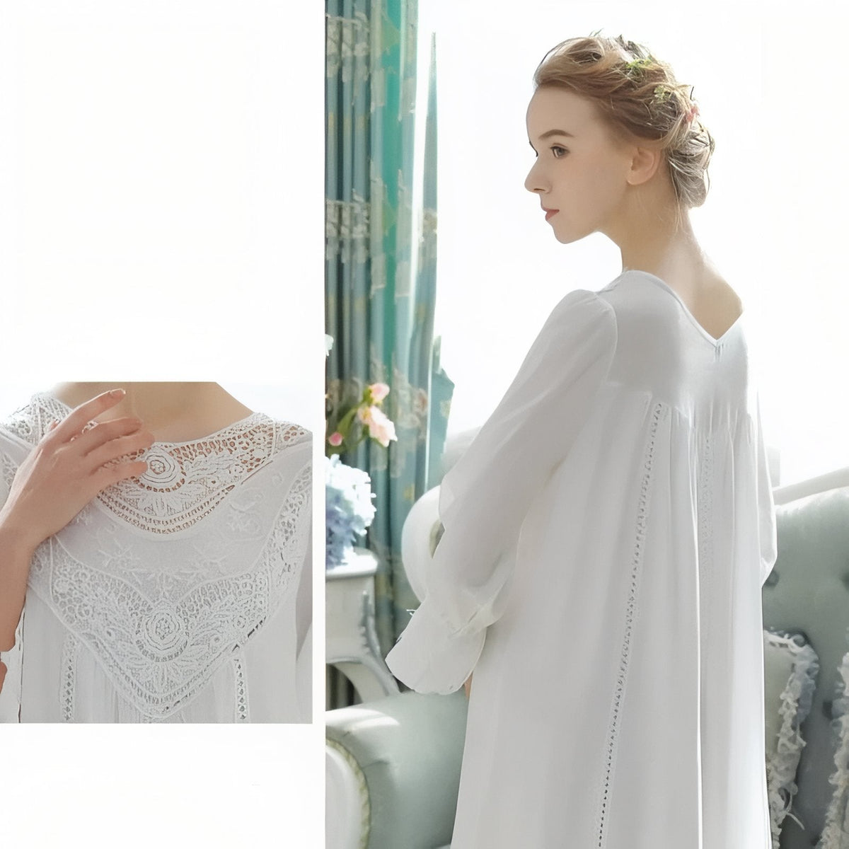 Chemise de nuit à l'esprit victorien