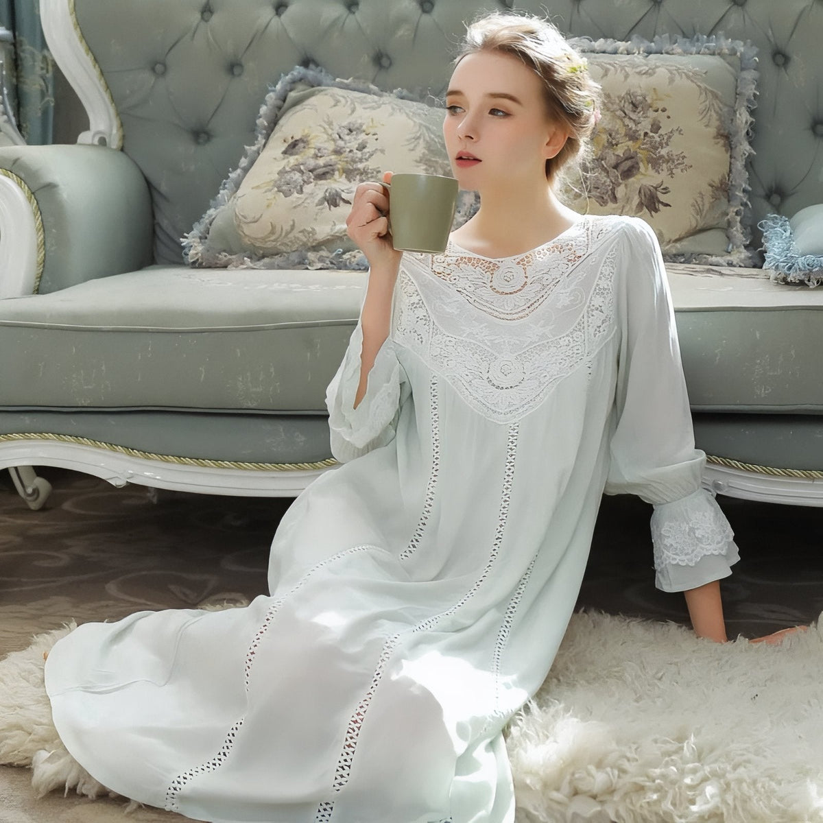 Chemise de nuit au style victorien
