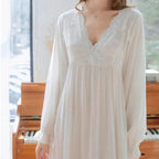 Chemise de nuit de style vintage en blanc