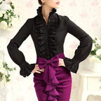 Chemise femme de style victorien avec volant