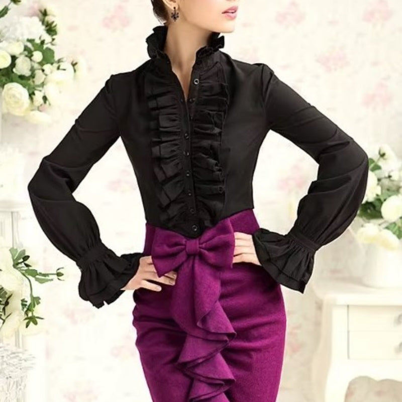 Chemise femme de style victorien avec volant
