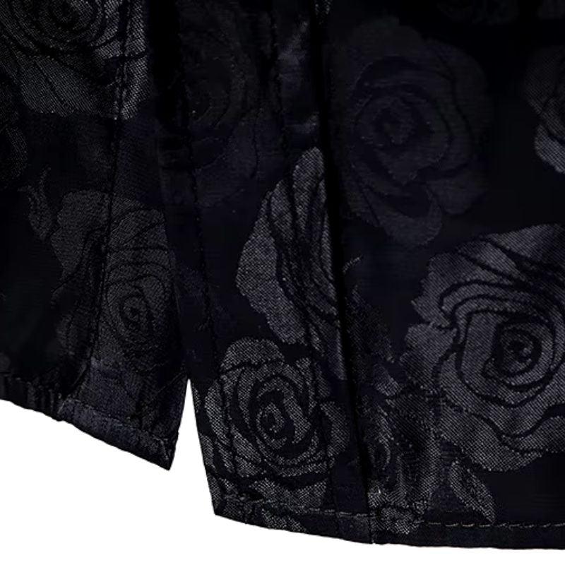 Chemise fleurie noire pour homme