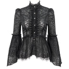 Chemise gothique à jabot pour femme