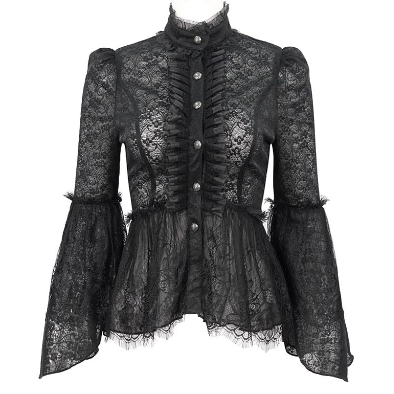 Chemise gothique à jabot pour femme
