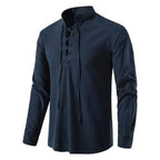 Chemise homme avec encolure à lacet