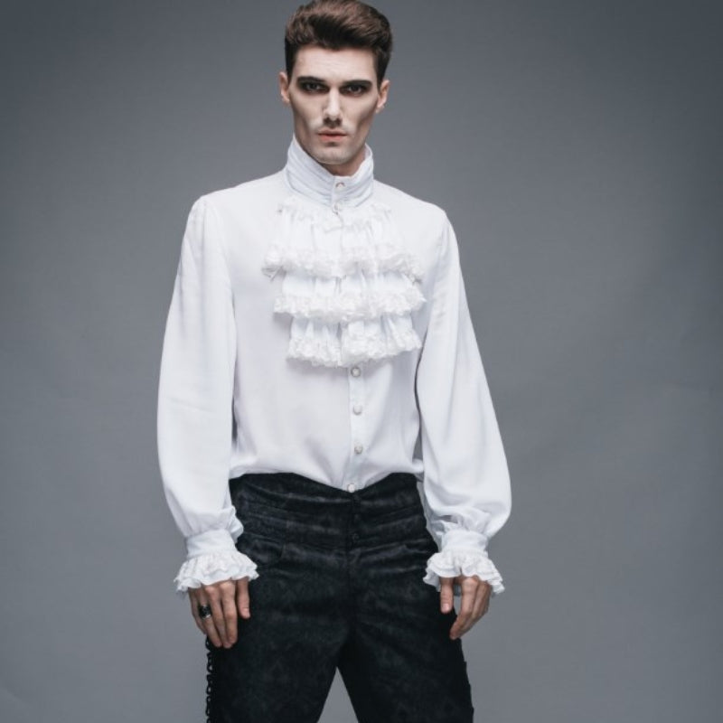 Chemise homme blanche avec jabot