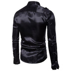 Chemise homme en satin noir style steampunk