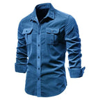 Chemise homme en velours côtelé