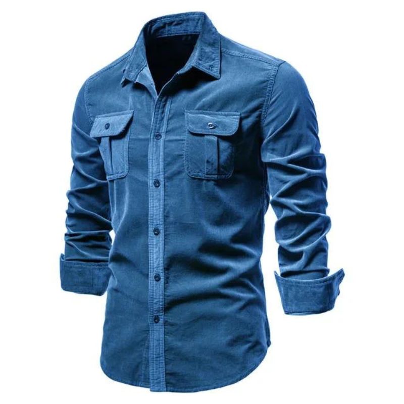 Chemise homme en velours côtelé