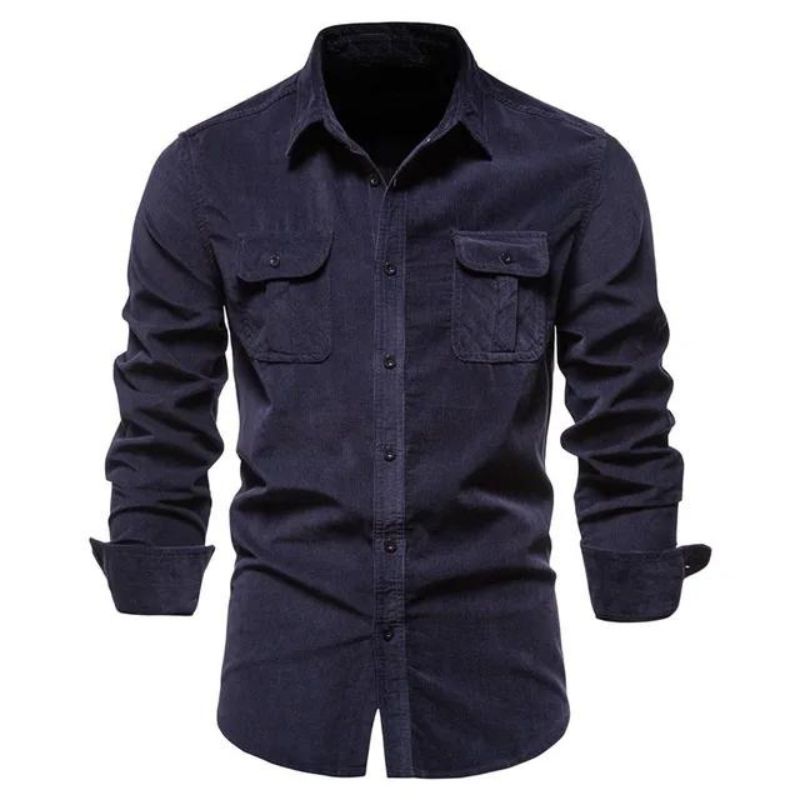 Chemise homme matière velours côtelé
