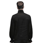 Chemise homme noire avec jabot
