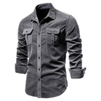 Chemise homme réalisée en velours côtelé