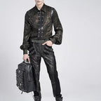 Chemise marron de style steampunk