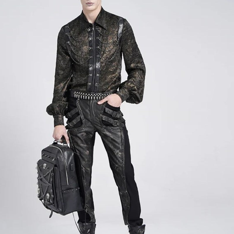 Chemise marron de style steampunk