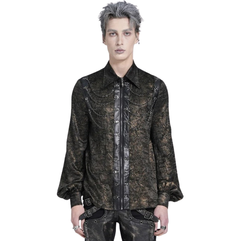 Chemise marron esprit steampunk