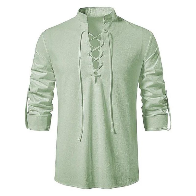 Chemise masculine à encolure lacée