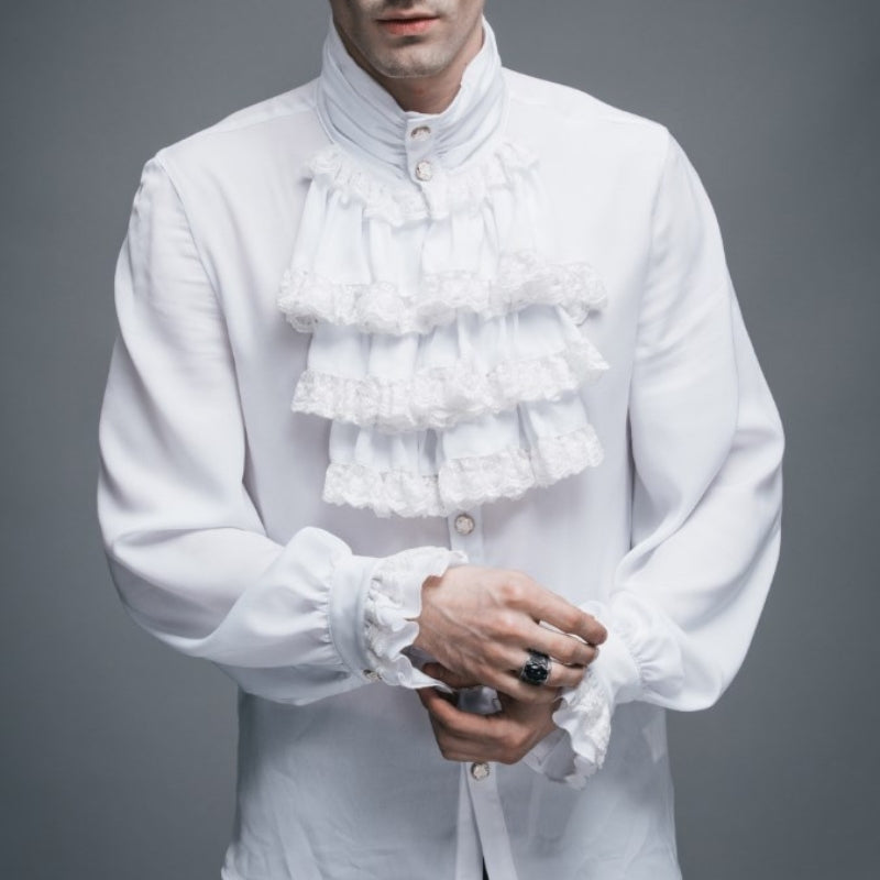 Chemise masculine blanche à jabot