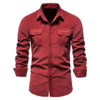 Chemise masculine en velours à côtes