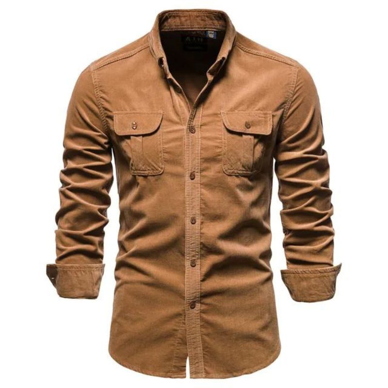 Chemise masculine en velours côtelé