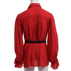 Chemise masculine rouge steampunk