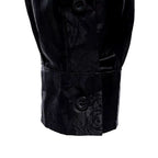 Chemise noire homme ornée de fleurs