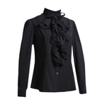 Chemise noire pour femme au style steampunk