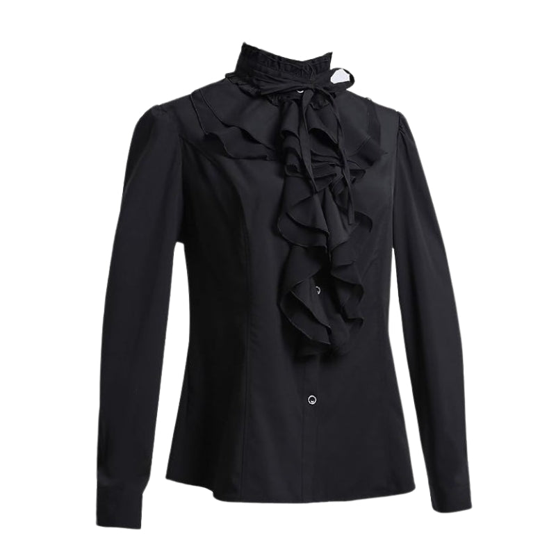 Chemise noire pour femme au style steampunk