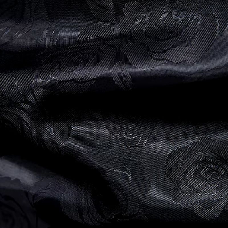 Chemise noire pour homme à motif fleuri