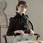 Chemise noire style steampunk pour femme
