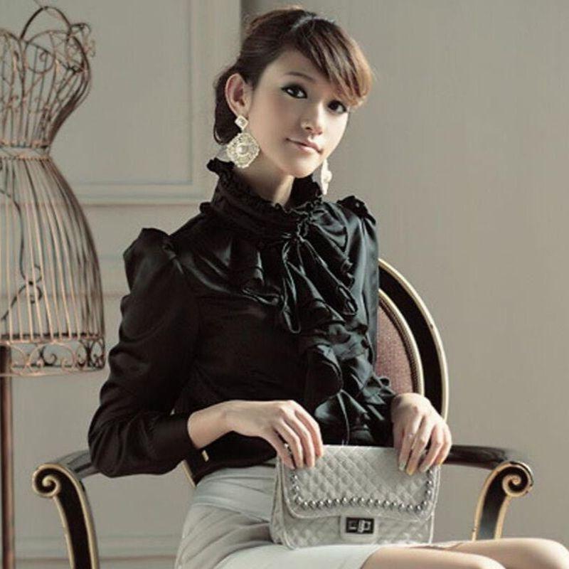 Chemise noire style steampunk pour femme