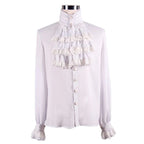 Chemise pour homme à jabot blanc