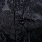 Chemise pour homme noire à fleurs
