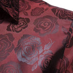 Chemise rouge pour homme à motif fleuri