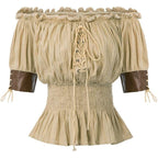 Chemise steampunk à épaules nues