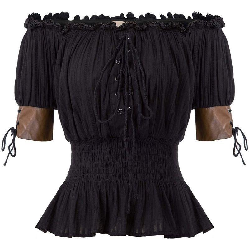 Chemise steampunk aux épaules dénudées