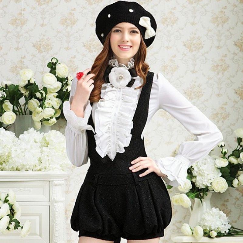 Chemise steampunk blanche pour femme