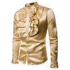 Chemise steampunk en satin gold