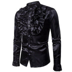 Chemise steampunk homme en satin noir