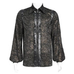 Chemise steampunk marron