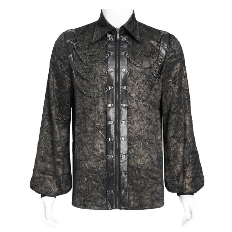Chemise steampunk marron