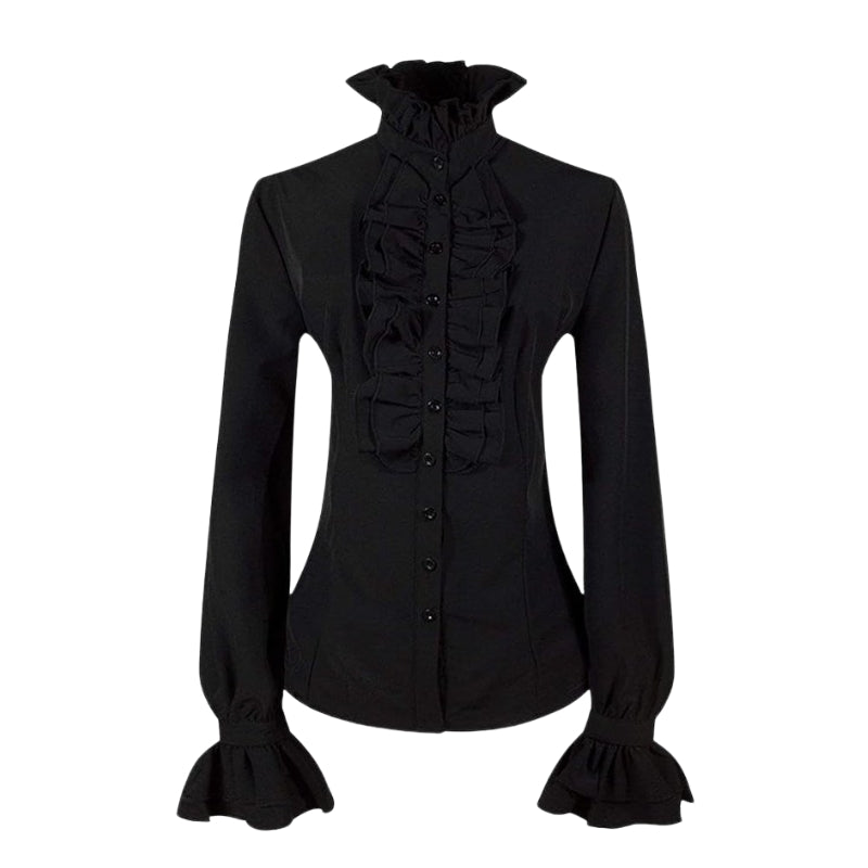 Chemise victorienne à volant pour femme